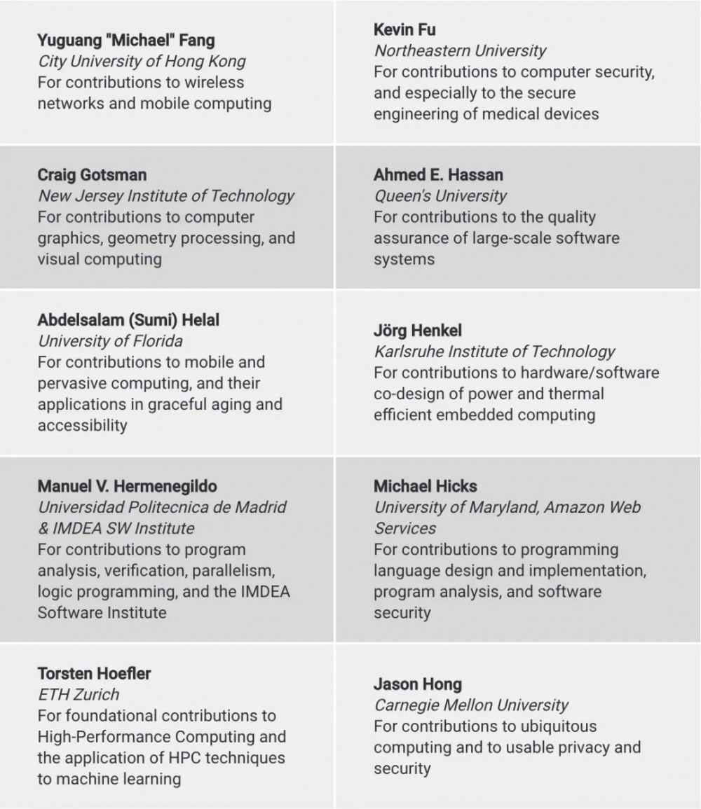2022 ACM Fellow 名单公布！恭喜梅宏、俞栋、李航、邢波等13位华人入选