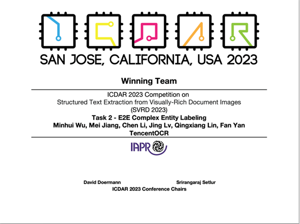 腾讯OCR团队斩获ICDAR大赛四项冠军
